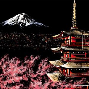 skretç rəsm "fudziyama"