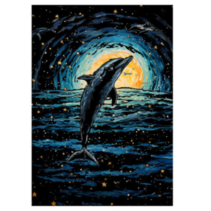 neon skretç rəsm "delfin"