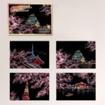 skret rəsm seti sakura, scratch art set