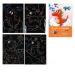 uşaqrlar üçün skretç rəsm seti dinozavr, scratch art set dino