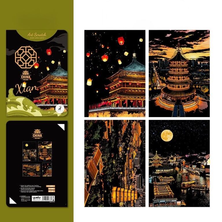 skretç rəsm dəsti sian çin şəhərləri, scratch art set xian