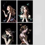 skretç rəsm seti qız rəsmləri, stratch art set girls