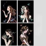 skretç rəsm seti qız rəsmləri, stratch art set girls