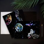Kosmos-2 Skretç Rəsm – Astronavt və Yer Planetli Kosmik Sənət Dəsti - Image 2