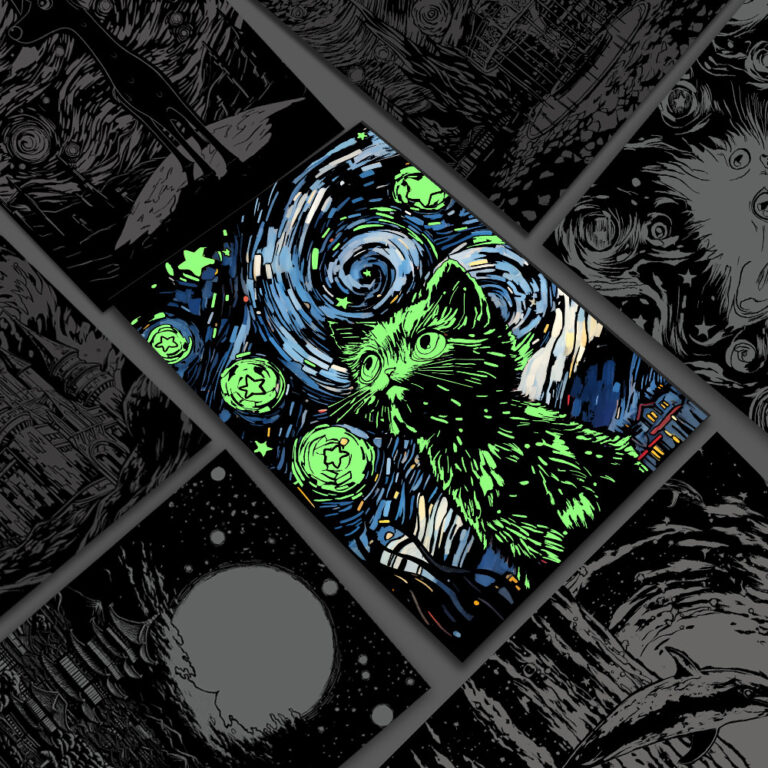 scratch art black cat, skretç rəsm qara pişik