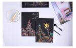 skretç rəsm seti romantik şəhər, scratch art romantic city