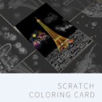 məhşur şəhərlər skretç rəsm seti, scratch art set famous cities