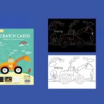 uşaqlar üçün skretç rəngləmə seti maşınlar, scratch art set for kids