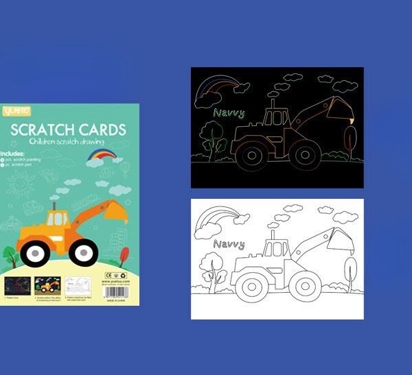 uşaqlar üçün skretç rəngləmə seti maşınlar, scratch art set for kids
