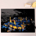 Skretç rəsm Ulduzlu Gecə – Nağıl Qəsrləri və Gecə Mənzərələri, 4 Ədəd Skreç Rəsm Dəsti - Image 4